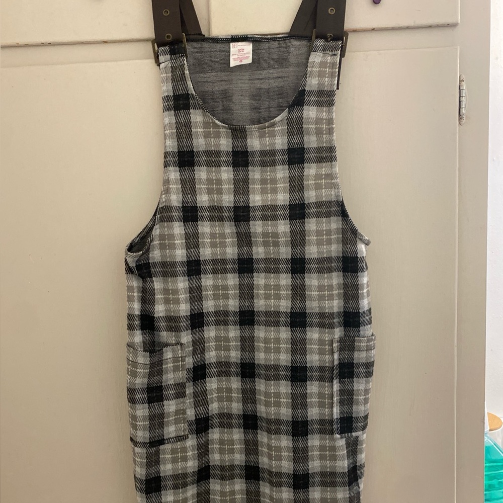 No Boundaries Black and Gray Plaid Dress